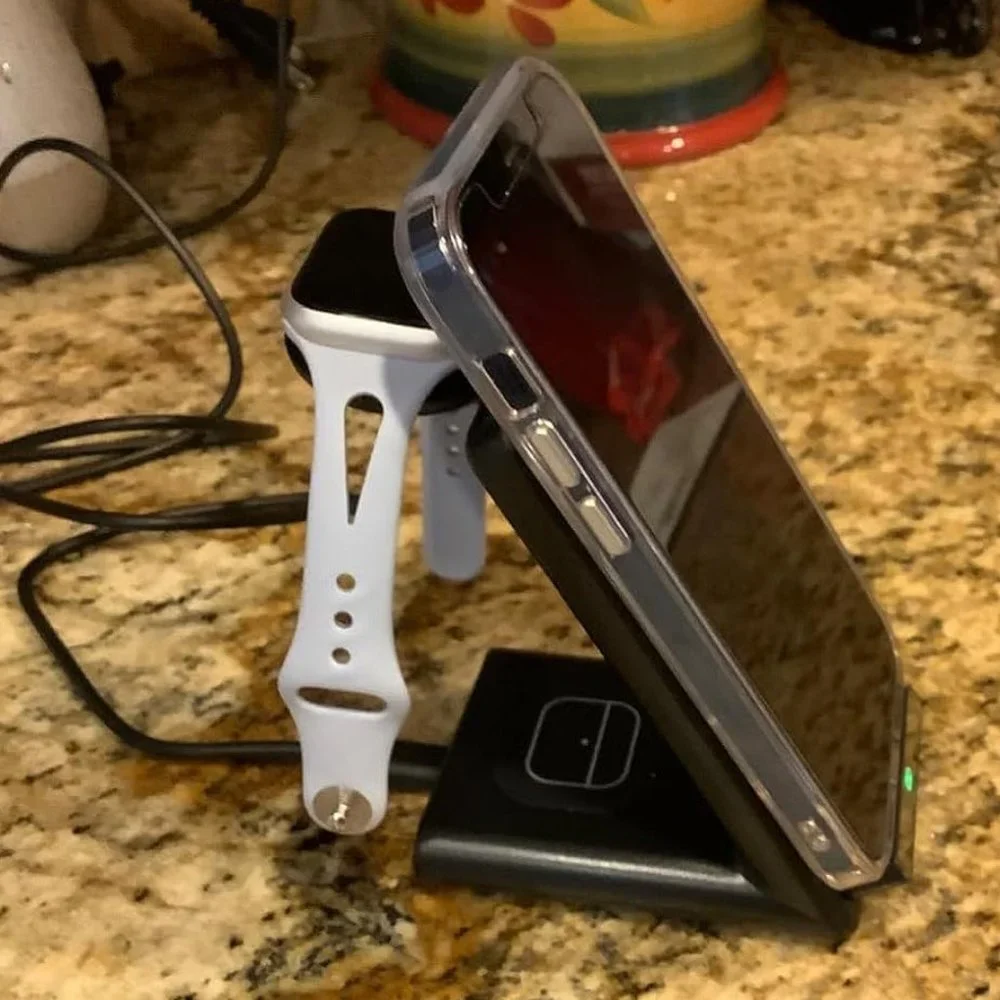 3 in1 Wireless Charging Station Made for Apple Watch iPhone AirPods with Adaptor